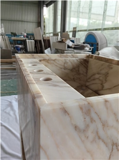 Calacatta Gold Marble Hotel & Spa Bath Vanity Tops