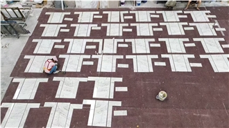 Calacatta Vagli Marble Floor & Wall Waterjet Pattern Tiles