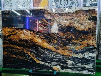 Cosmic Black Granite Polished Slabs