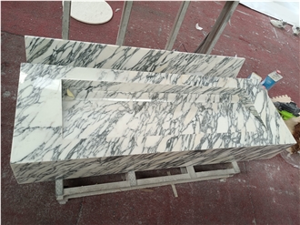 Italy Arabescato Marble Bathroom Vanity Tops