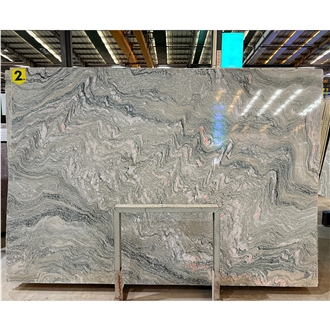 Luxury Cloudy Wave Green Marble Slabs