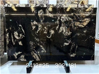 Brazil Universe Black Gucci Black Granite Slabs