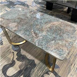 Customizable Shape Amazon Blue Quartzite Table Top