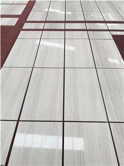 White Wood Grain Beige Marble Polished Floor And Wall Tiles