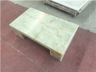 Iran Green Jade Light Green Onyx Coffee Table