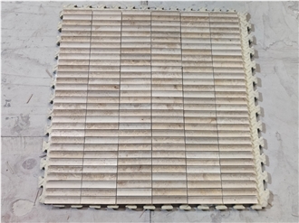 Jura Beige Limestone 3D Round Mosaic Pattern