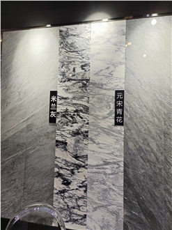 Ink White Marble Slabs Polished And Honed