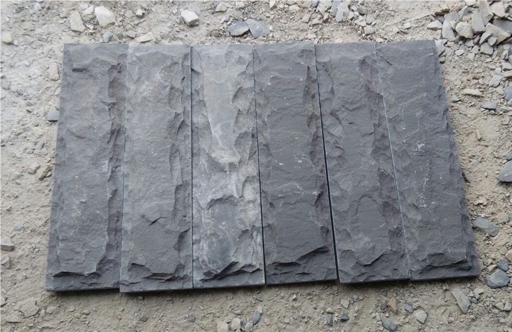 Kadappa Black Limestone Split Wall Cladding Tiles from India
