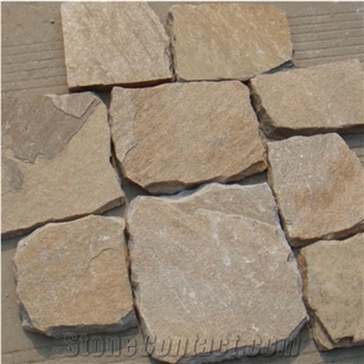 China Yellow Slate Paving Tile Rough Paving Stone