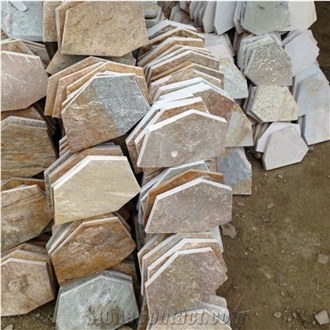 P014 Hexagonal Slate Stone Paver, Flagstone Walkway Pavers