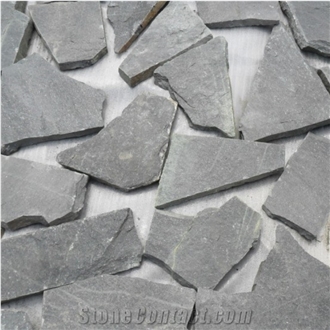 P018 Black Slate Flagstone Pavers