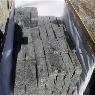Split Black Granite Paver G370 Black Granite Pavers Cubes