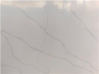 Calacatta White Marble Vein Quartz Slabs – Veined Stone Texture