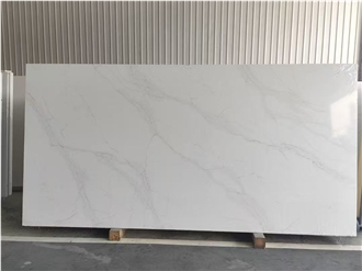 Calacatta White Quartz Slabs Marble Vein Stone Tile
