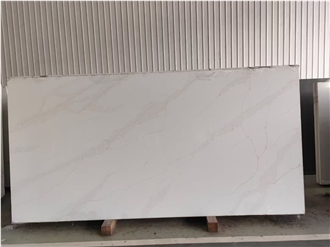 White Marble Vein Quartz Slabs For Home Project Use