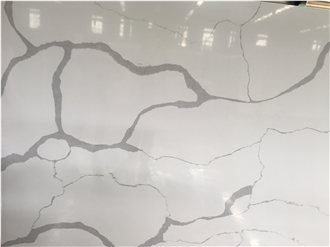 Calacatta White Quartz Slabs Stone For Decoration