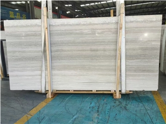 Elegant White Wood Marble Slab Floor Tiles