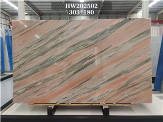 Leonardo Da Vinci Pink Marble Slabs For TV Background Wall