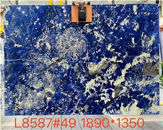 Luxury Blue Sodalite Granite Slabs For TV Wall
