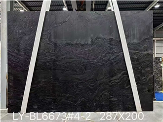 Natural Stone Shangri-La Black  Granite Slabs
