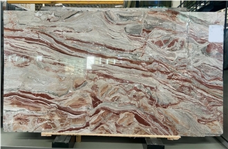 Monica Red Arabescato Orobico Rosso Marble Slabs
