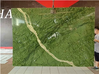 Dandong Green Marble Verde Pavone Slabs&Tiles