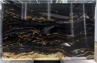 Brazil 2Cm Magma Gold Black Fusion Granite  Slabs