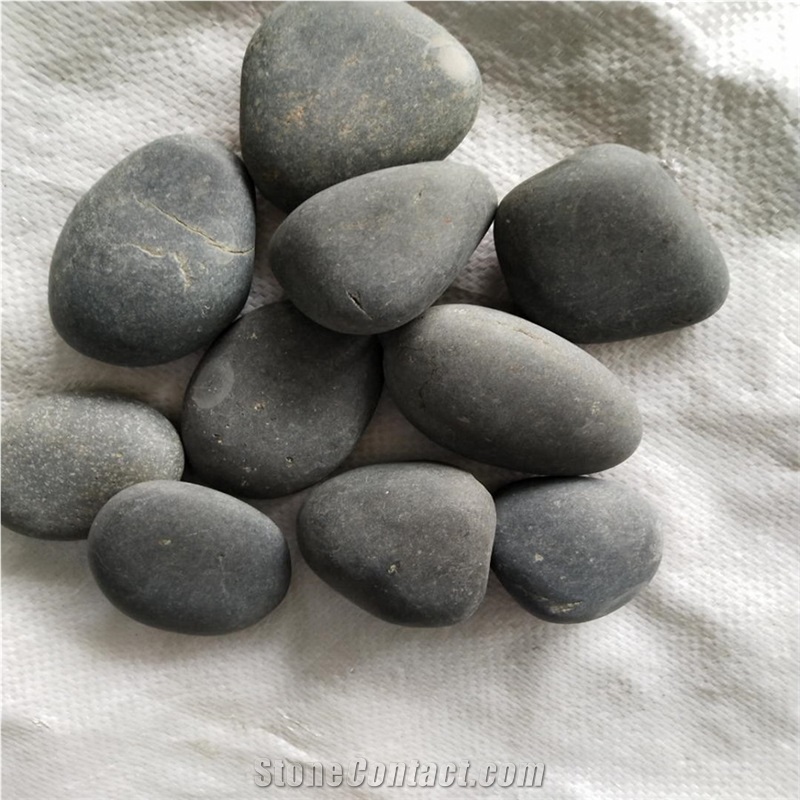 Washed Black River Pebbles Stone For Garden Landscaping