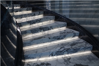 Arabescato Marble Stairs