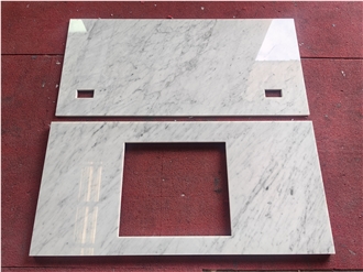 Carrara White Marble Bathroom Countertop