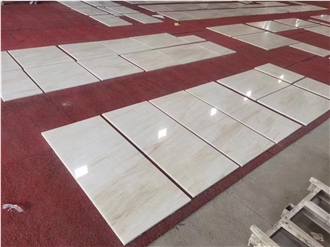 Eurasia Wood Grain White Marble Tiles For Hotel Floor
