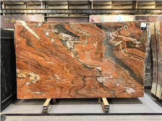 Red Silk Revolution Wave Quartzite Slabs