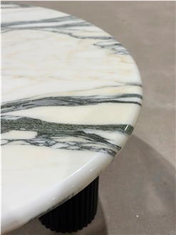 Arabescato Venato Marble Round Coffee Table Top