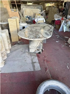 Elephant White Marble Natural Stone Table