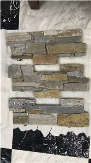 Natural Split Face Slate Interlock Wall Panel Veneer