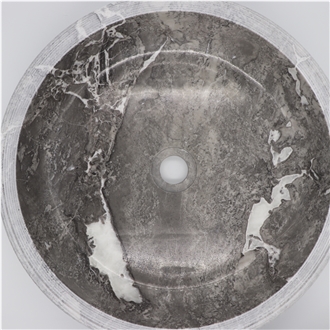 Round Gray Marble Wash Basins