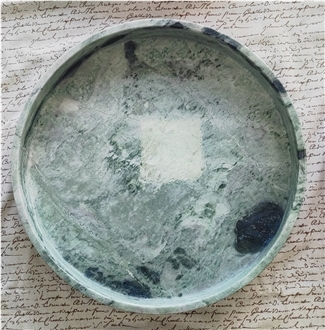 Round Green Marble Plates Home Decor Products