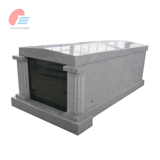 G603 Coarse Gray Granite Singe Crypt Mausoleum