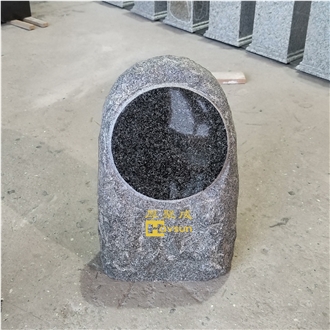 Beida Green Granite Boulder Memorial Headstone