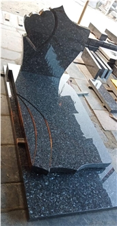 Blue Pearl Granite Heart Carve Monument