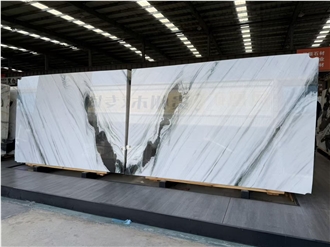 Commercial Quality Panda White Marble Bookmatched Slabs