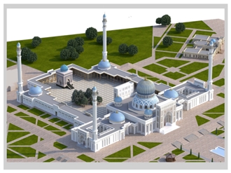 Khartang Grand Mosque – White Magnolia Marble Columns Project