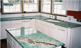 Peacock Green Kitchen Countertop