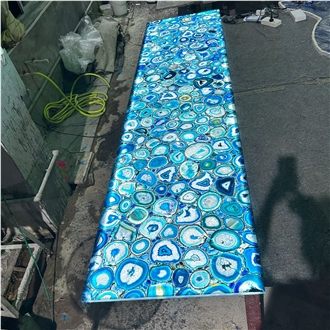 Translucent Blue Agate Gemstone Slabs