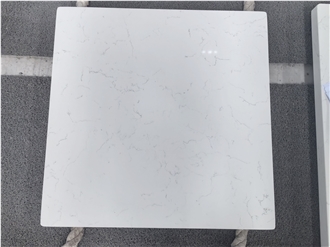 Carrara White Engineered Quartz Solid Surface Table Tops