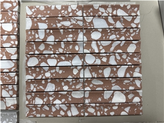 Fluted Clay Terrazzo Wall Mosaic Tiles