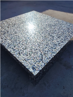 Black And Blue Mother Of Pearl Mosaic Coffee Table
