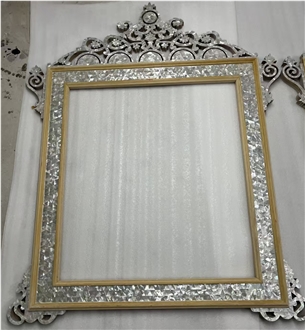 Luxury White Mother Of Pearl Mirror Frame