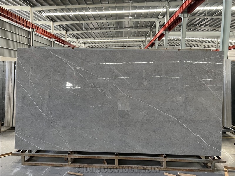 Armani Light Gray Glossy Finish Sintered Stone Slabs