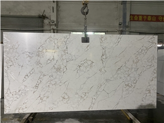 Premium Bvlgaria Quartz Slabs With Light Golden Veins